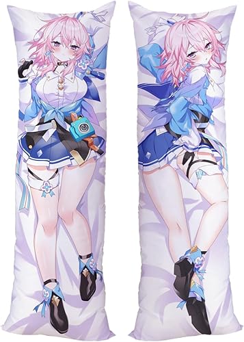 Anime Honkai Star Rail 7 de marzo Bronya Zaychik Dakimakura Funda de almohada Tricot bidireccional 59.1 x 19.7 in (59 x 19.6 pulgadas) Tingyun Funda