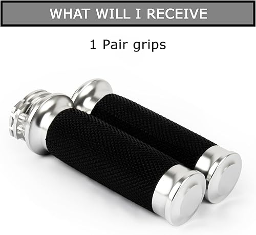 Miniatura 6 de PSLER Empuñaduras de mano negras para motocicleta de 1 pulgada universales para Touring Street Glide FLHX Suzuki Bobber Chopper Cafe Racer