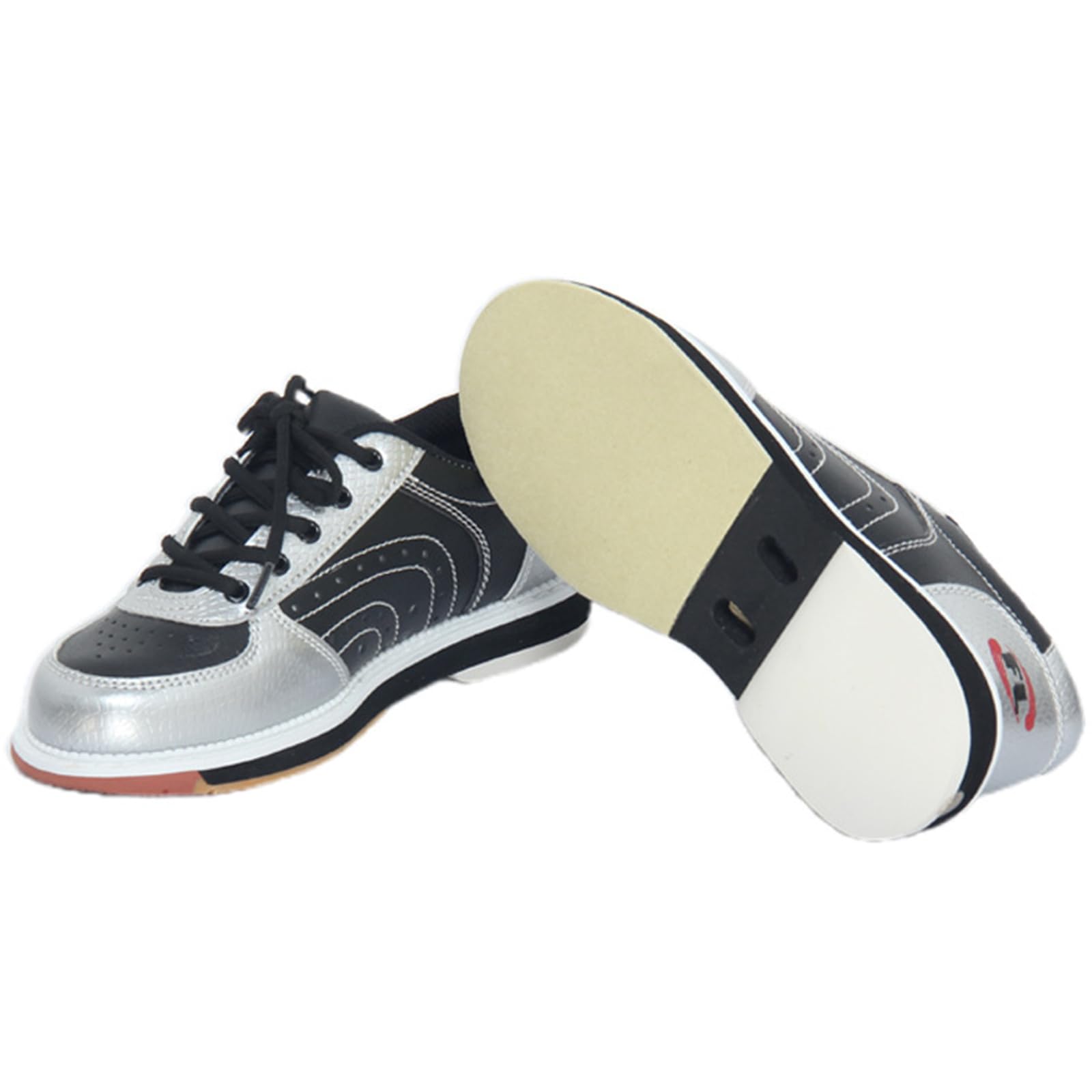 SDEQA Bowlingschuhe Für Herren Lederschalen-Turnschuhe rutschfeste Sporttrainingsschuhe Für Rechts