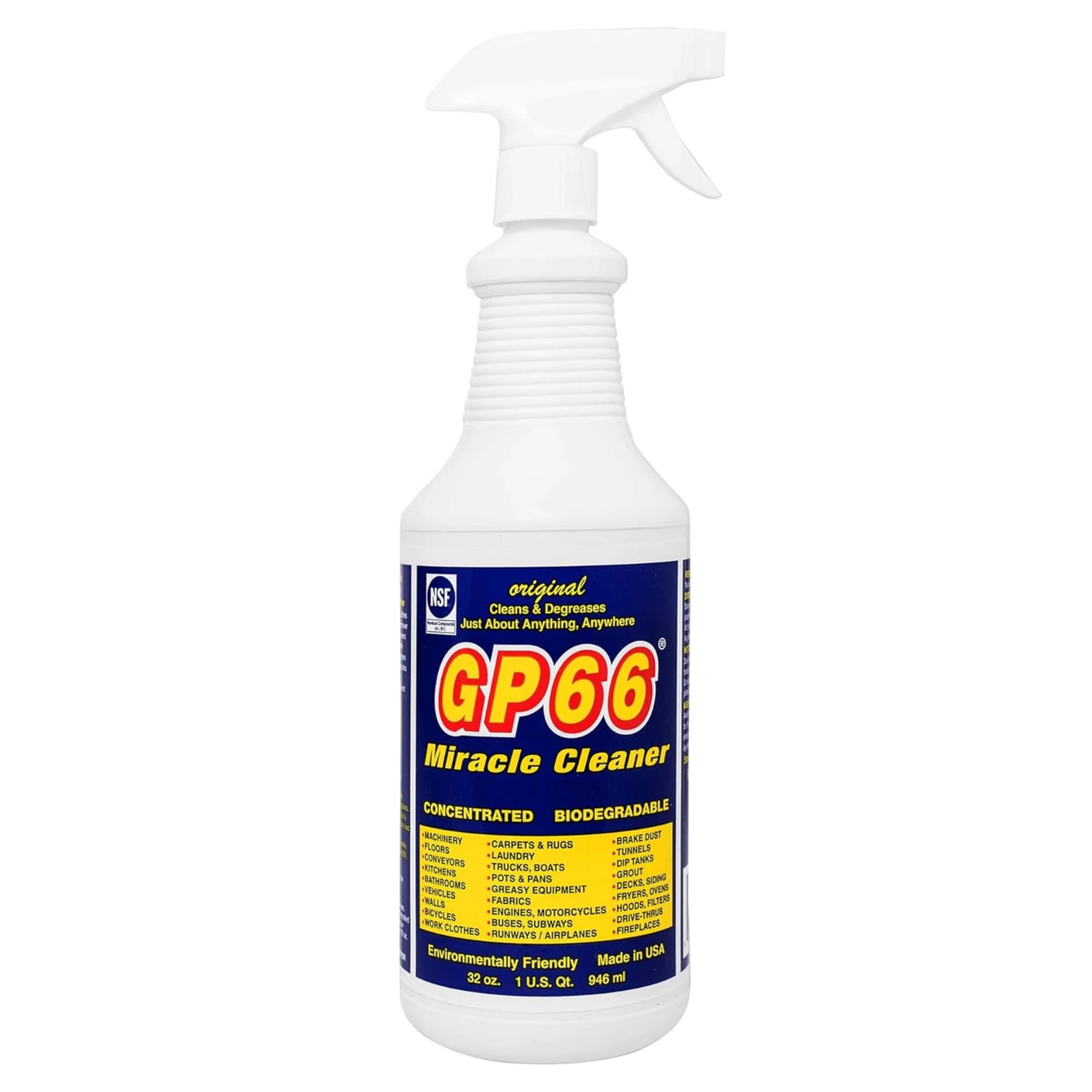 GP66 Green Miracle Cleaner Super Size (32 oz) – Powerful American Made All-Purpose Cleaner, Heavy Duty Concentrated Formula Cleans Kitchens, Bathrooms, Laundry, Ovens, Floors, Engines & More