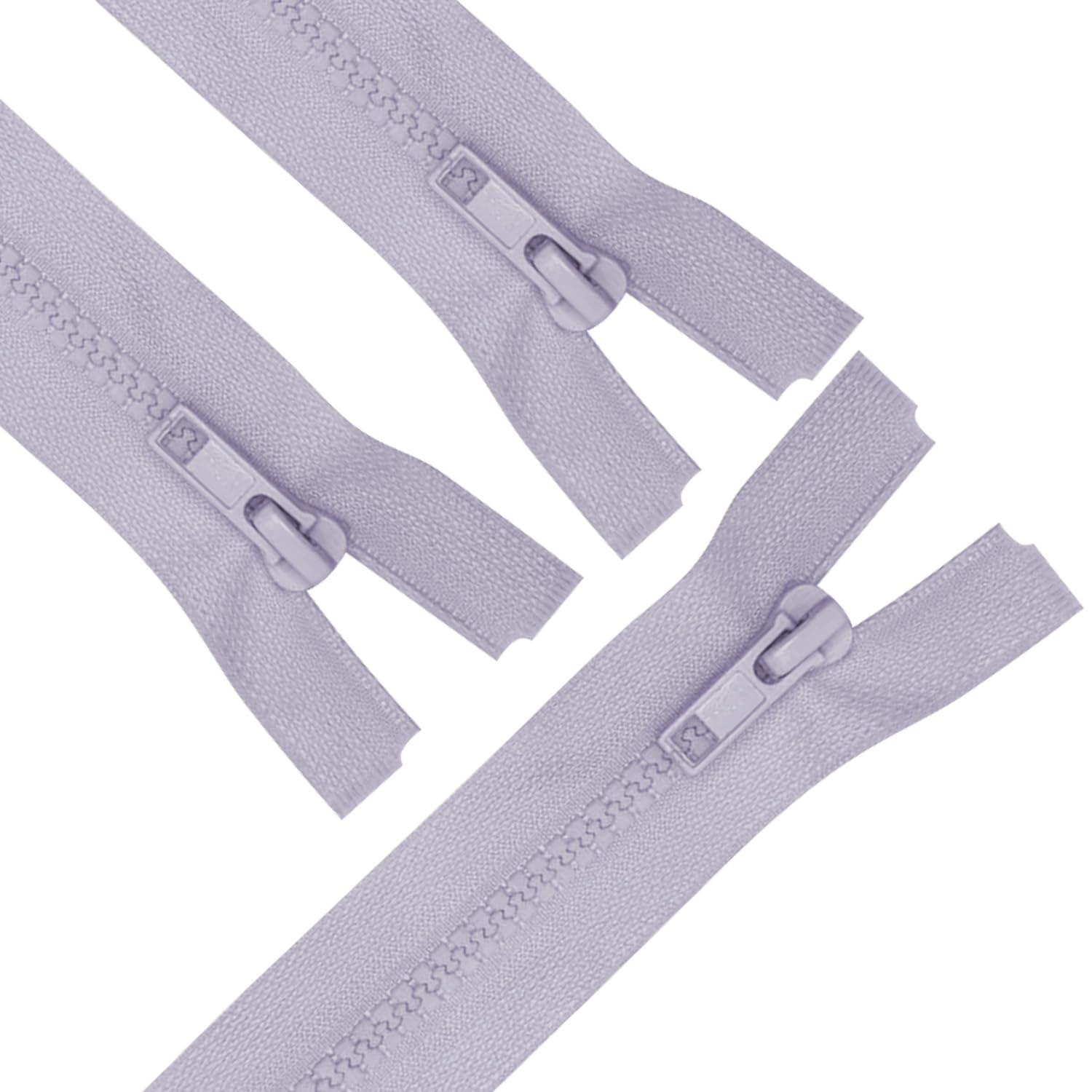 ANPURZII 3PCS #5 26 Inch Light Purple Separating Jacket Zippers for Sewing Coats, Molded Plastic Bulk Zippers(Lightpurple 26" 3PCS)