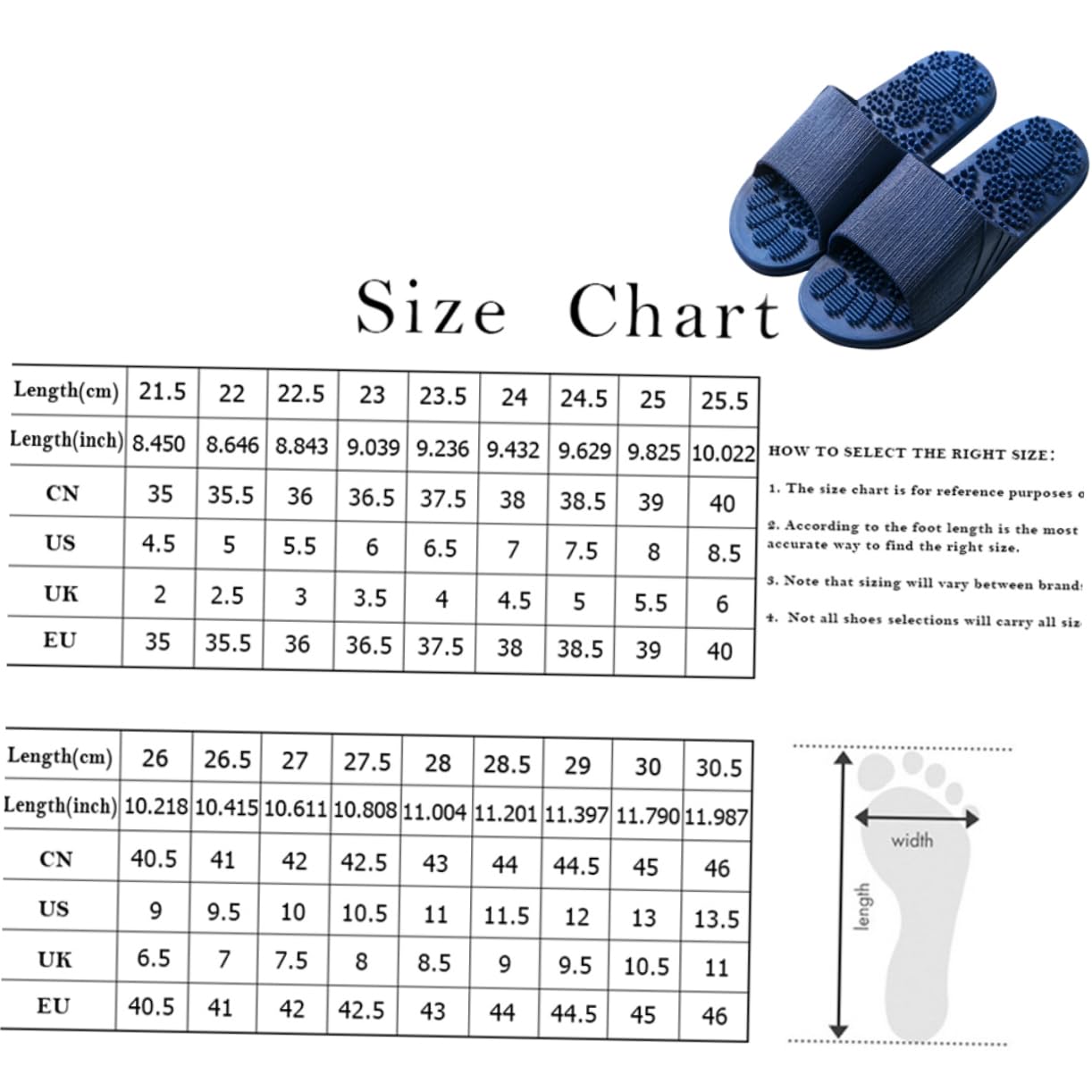 TOVINANNA Slip Massage Slippers for Home Travel Comfortable Indoor Flops Dark Blue Lightweight Durable Footwear for Bathing Leisure Spa Use