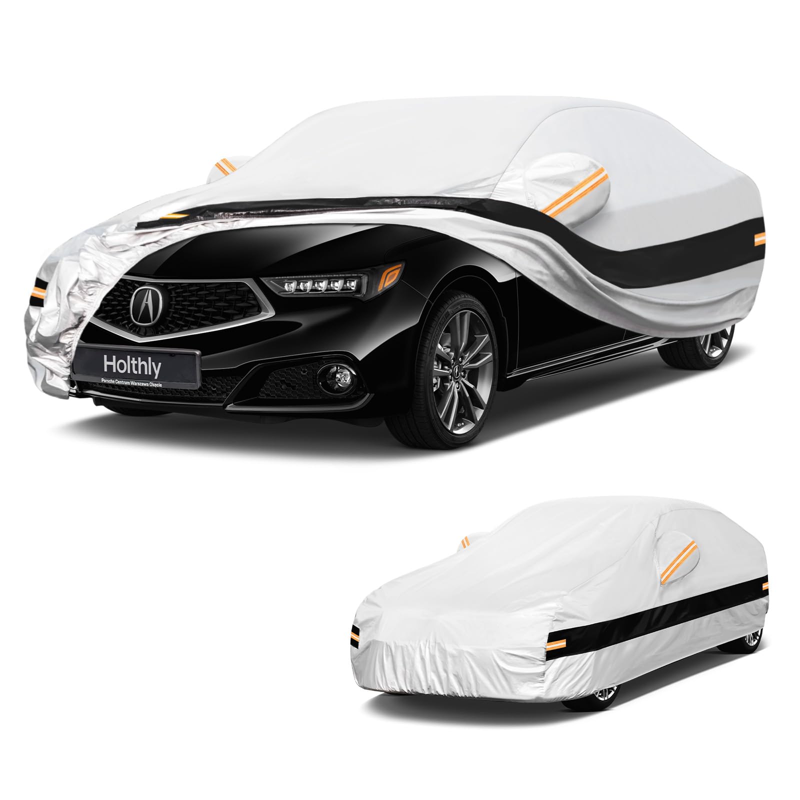 10 Layers Sedan Car Cover Custom Fit for Acura TL (2008-2014)/Acura TLX (2020-2026), Waterproof All Weather for Automobiles, Outdoor Full Cover Sun Dust Rain Protection with Cotton. Silver
