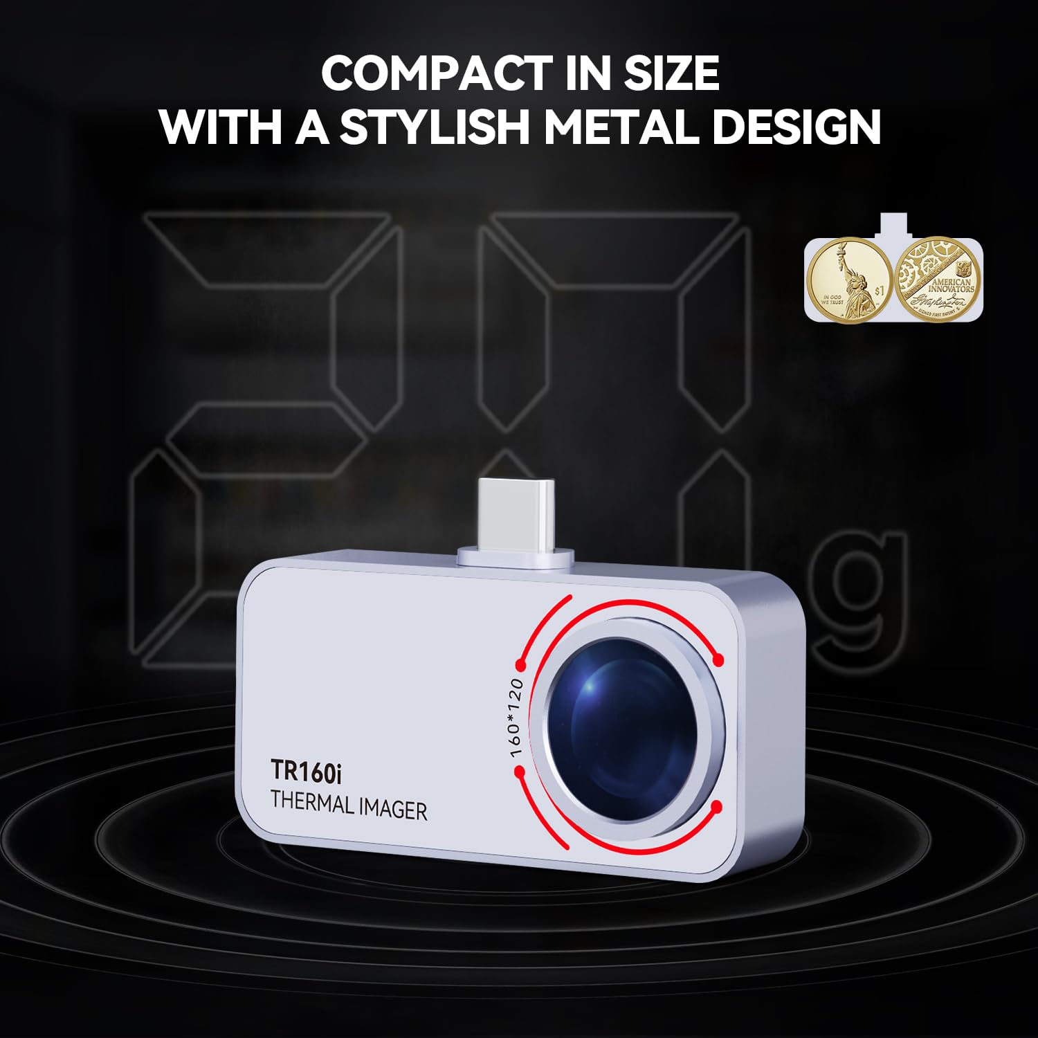 MiLESEEY TR160i Wärmebildkamera für Android Type-C,25Hz 160 * 120 Auflösung | 20g Vollmetallgehäuse, 3 Messmodi & 6 Farbpaletten. Messbereich -15°C bis 600°C.Kompatibel mit Phone, Tablet & PC