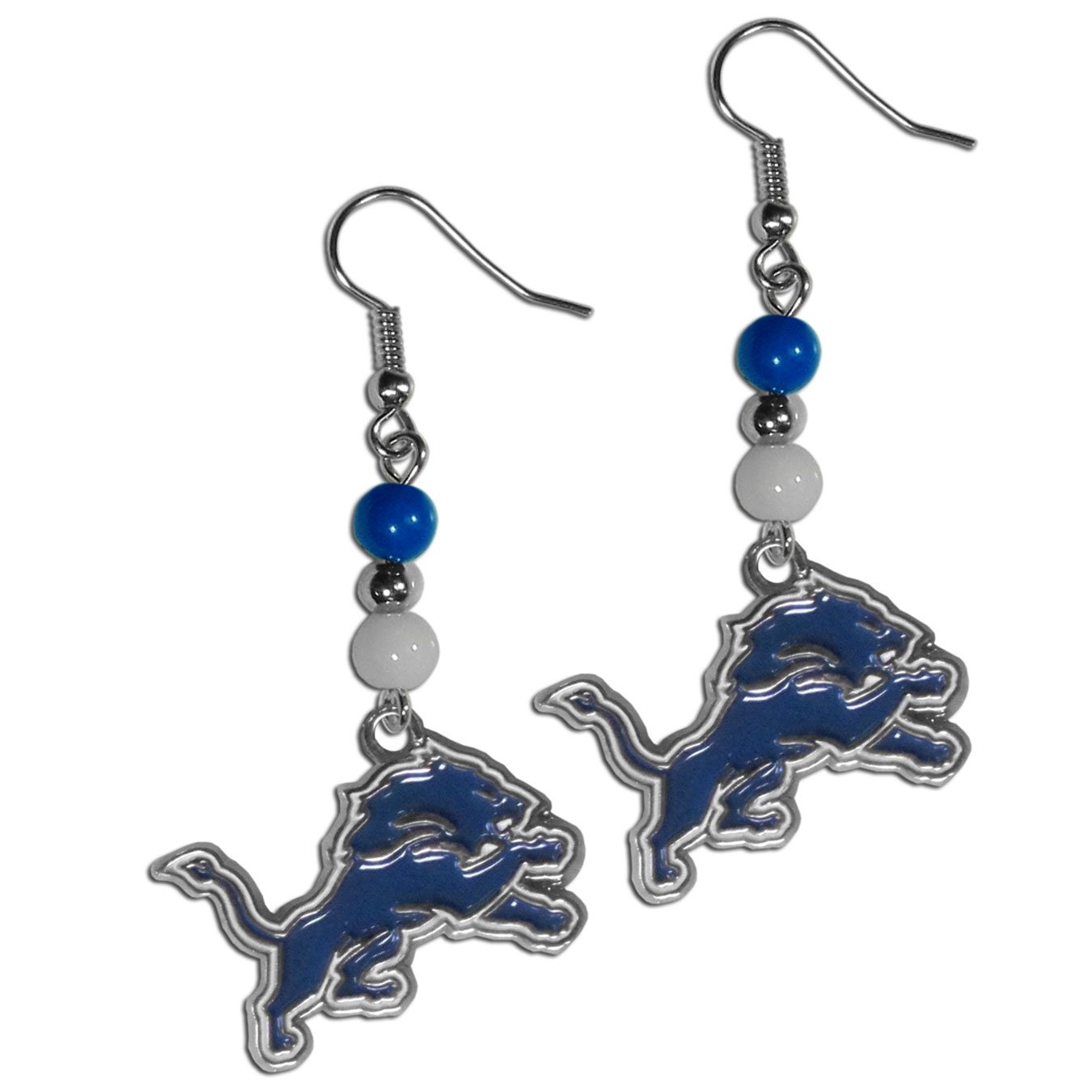 NFL Siskiyou Sports Womens Detroit Lions Fan Bead Dangle Earrings One Size Team Color