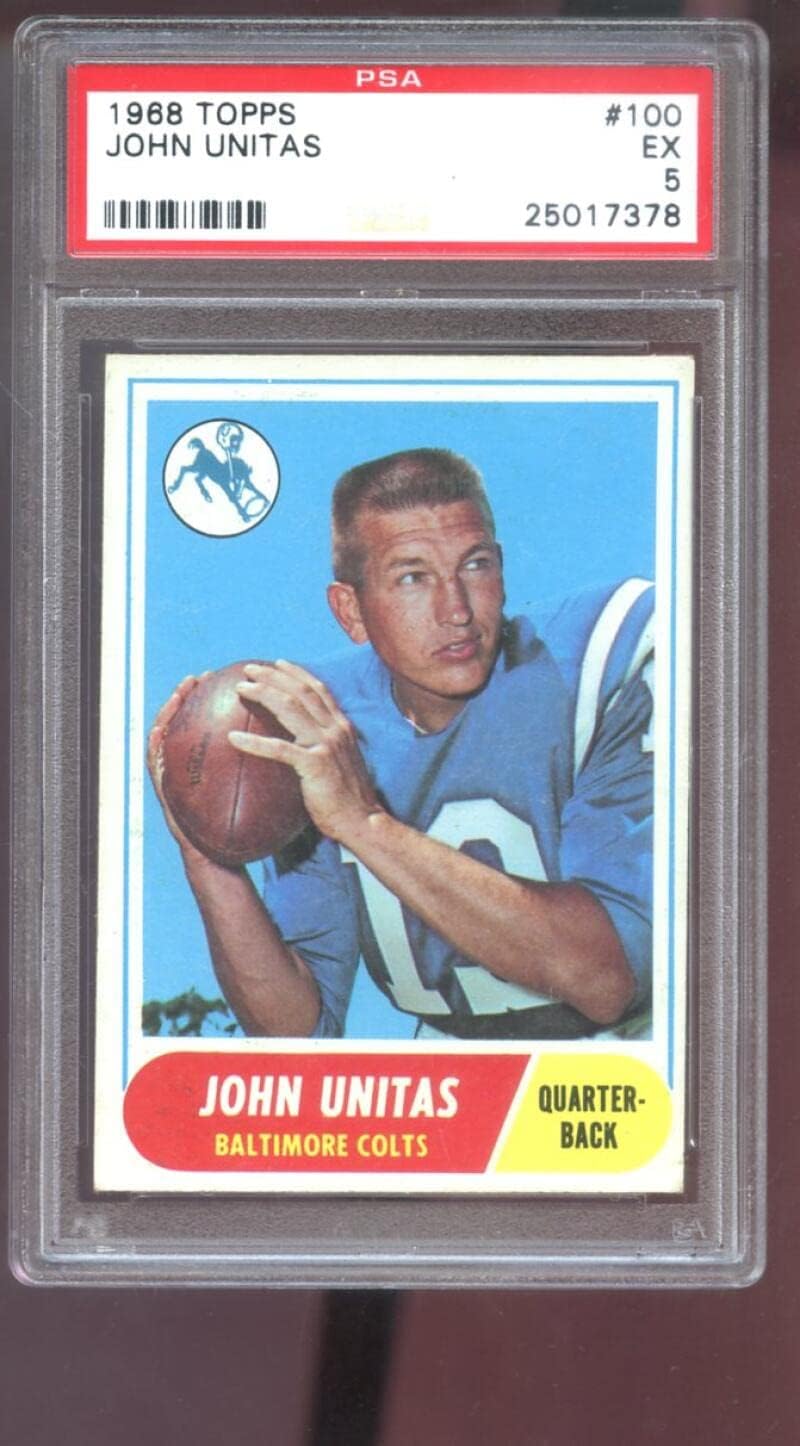 1968 Topps #100 John Unitas Johnny Unitas PSA 5 Graded Football Card NFL Baltimore Colts