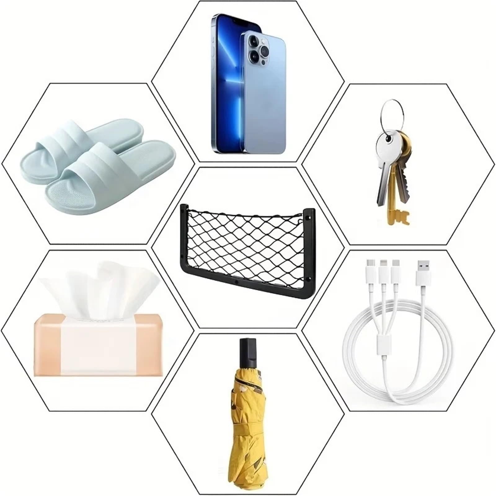 Kofferraum Netz Gepäcknetz for Auto | Lagerung Elastische Mesh Netze Bus Camping Sitz Zurück Organizer Auto Innen Zubehör(3pcs)
