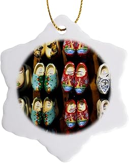 3dRose Netherlands, Holland, Amsterdam, Wooden clogs-EU20 MGL0049-Miva Stock Snowflake Ornament, 3"