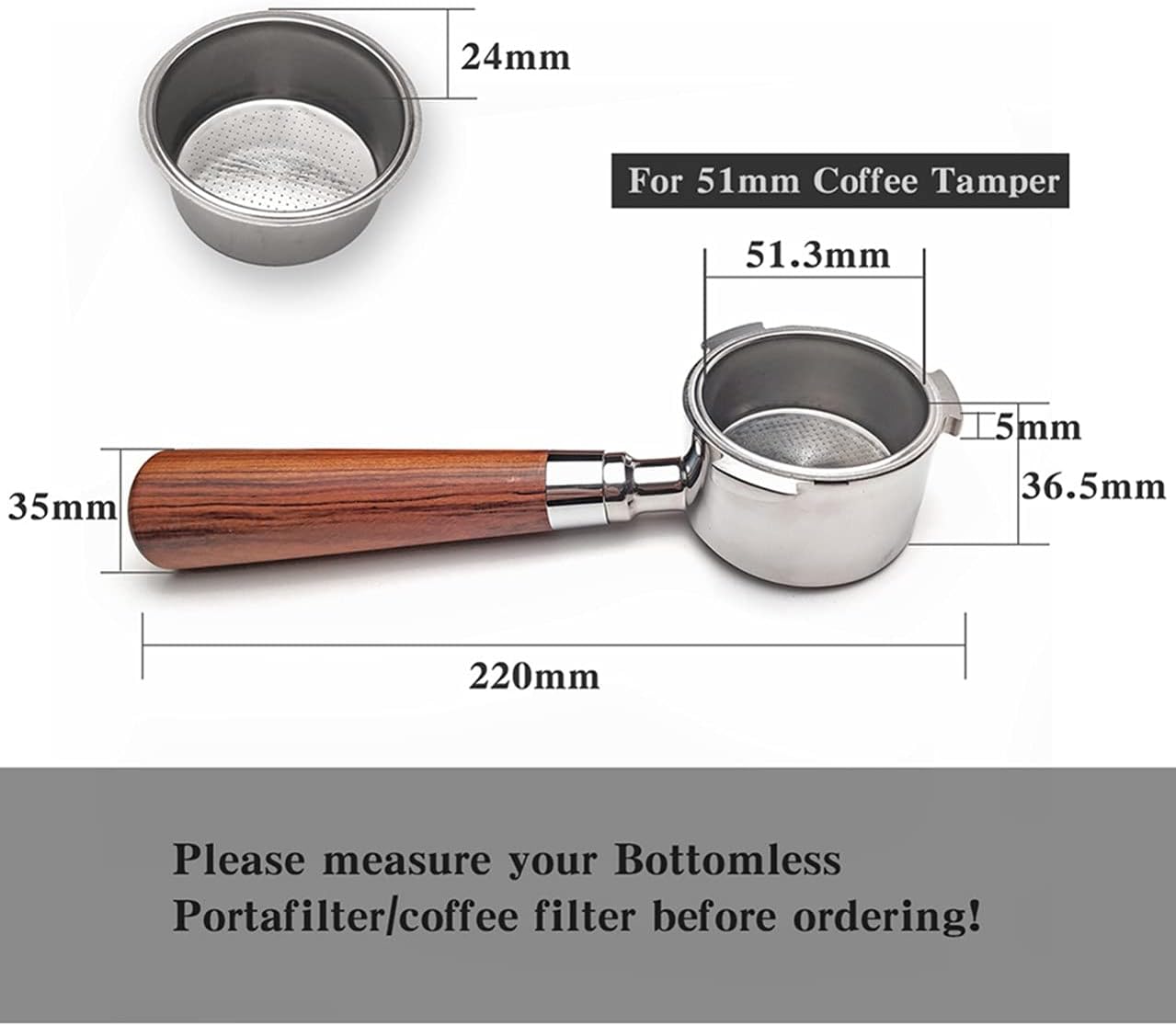 Espresso Machine Bottomless Portafilter51/54Mm Bottomless Portafilter Professional Coffee Espresso Machine Handle(Color:B,Size:51mm) (C 54mm)