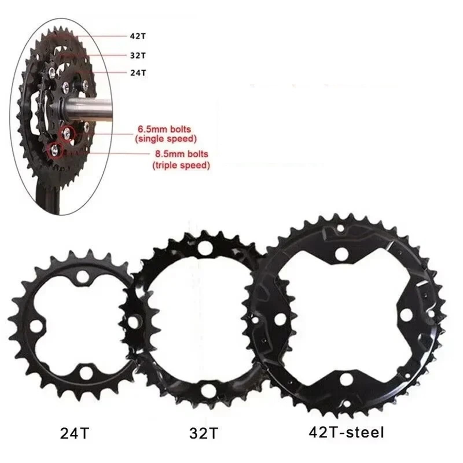 Juego De Bielas MTB 3×9/3×10S - Orificio Cuadrado De 170 Mm, 104/64BCD, Triple Velocidad