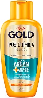 Gold Shampoo Óleo de Argan Pós Química, 300 Ml, Niely, Niely, Branco