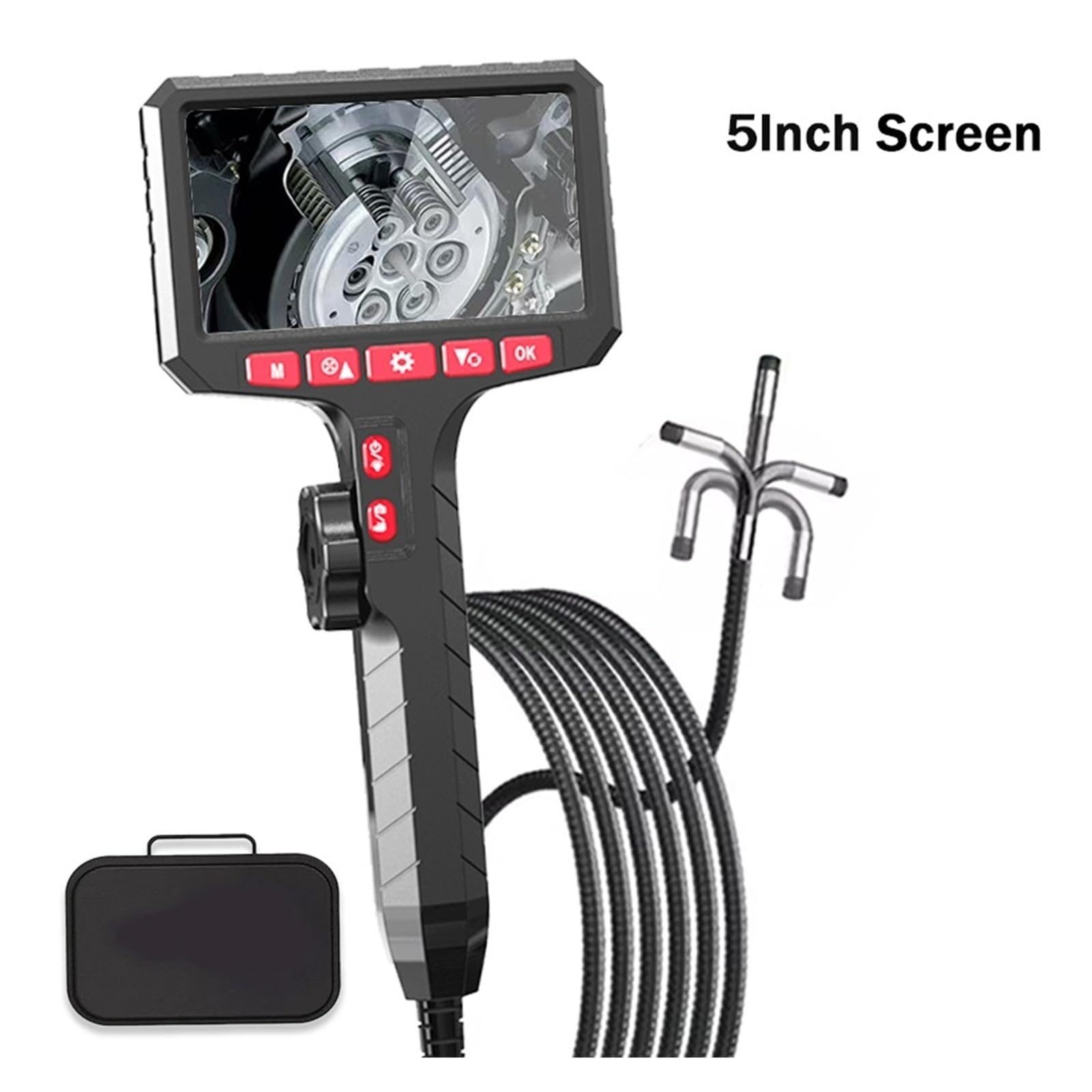 Boroskop, Boroskop HD 1080P z oświetleniem LED do napraw samochodowych, kontroli instalacji hydraulicznych Możliwość powiększania(J500-8.0mm-5inch)