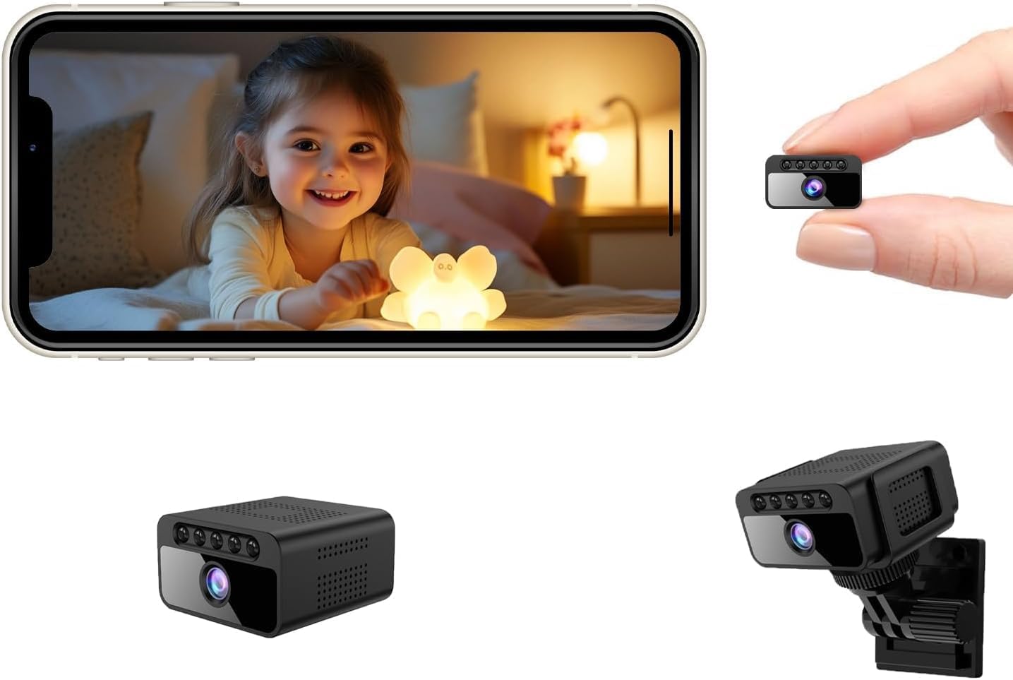 Mini Spy Camera WiFi Home Security Hidden Cam Wireless Battery Camera Bluetooth Camera Nanny Cam with Phone App Remote Monitor Video Recording Night Vision Motion Detection