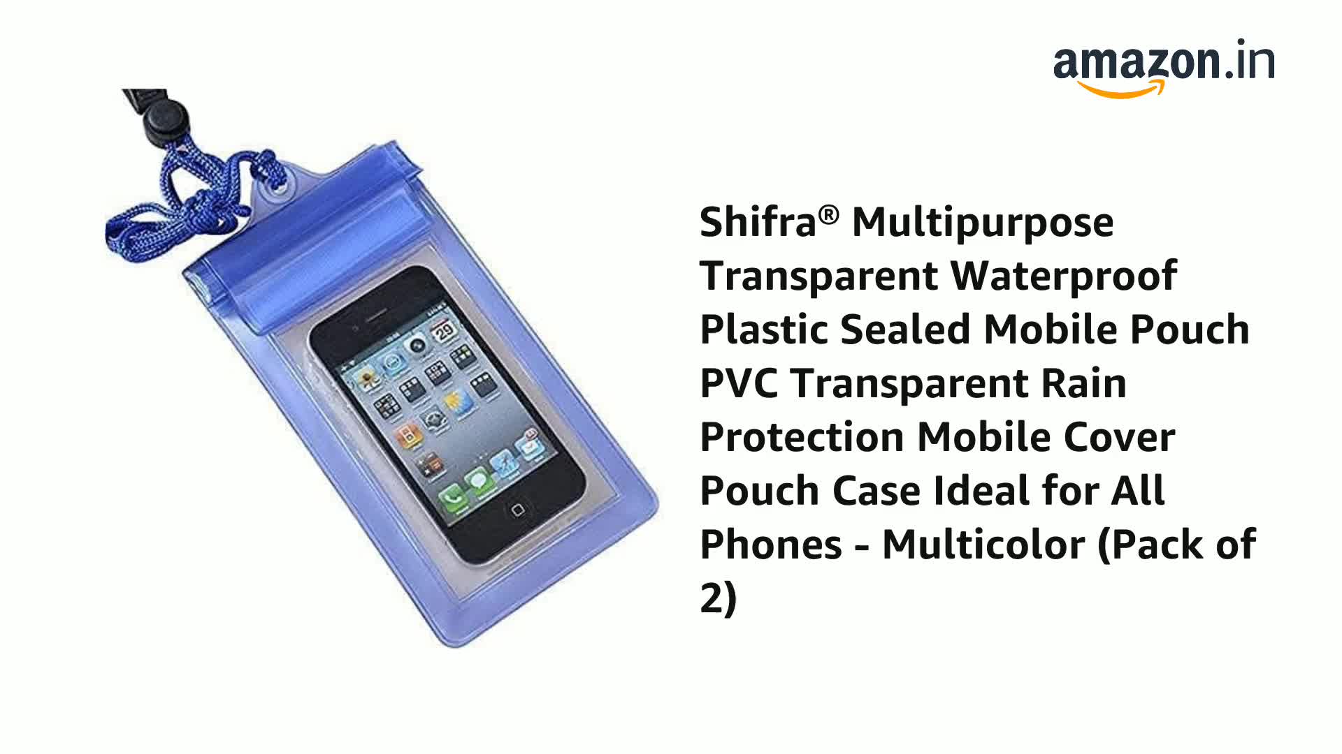 Shifra® Multipurpose Transparent Waterproof Plastic Sealed