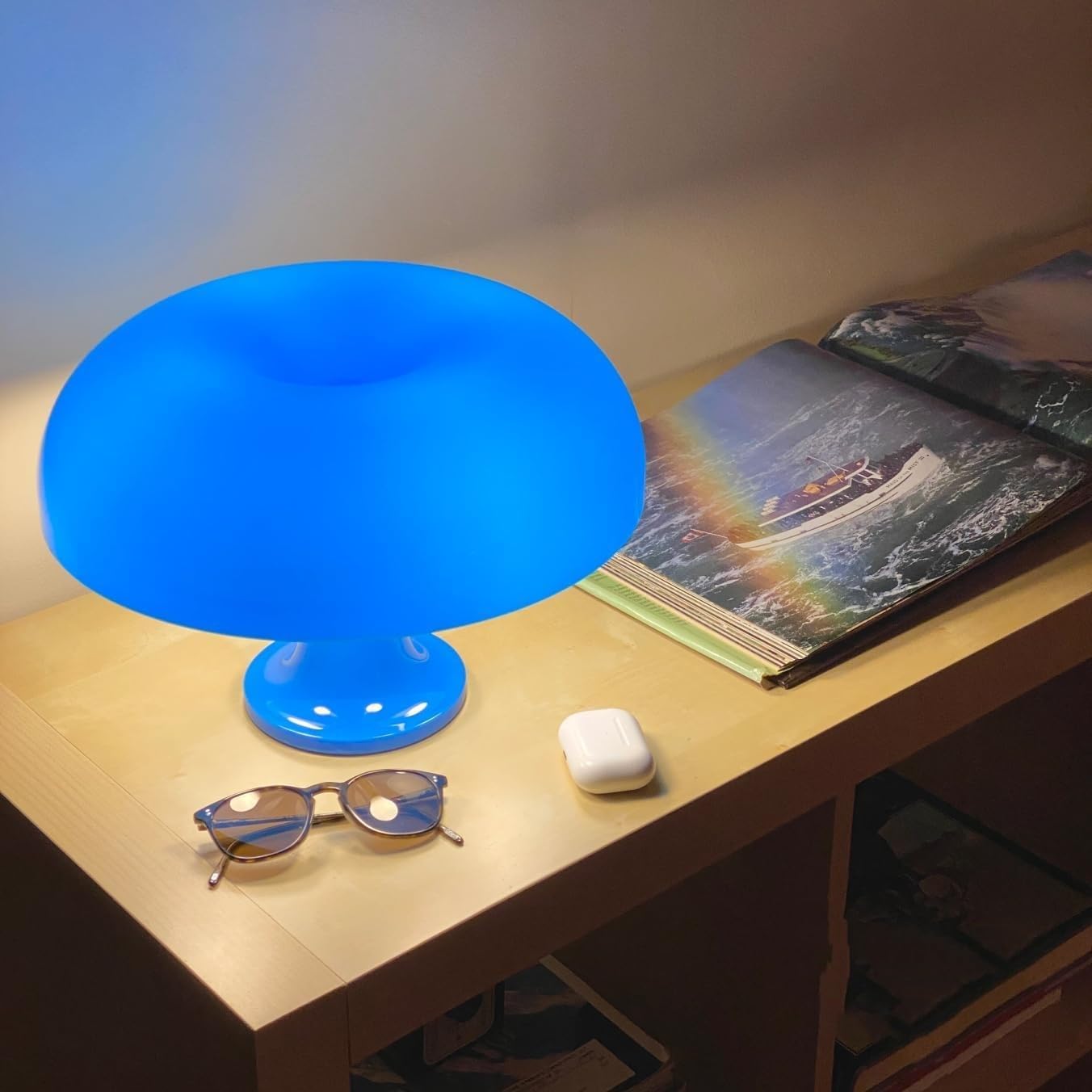Pilz Lampe, Pilz Lampe,Mushroom Lamp Für Raum Ästhetische Moderne Beleuchtung Für Schlafzimmer Kühle Retro Wohnzimmer Dekor (Blau)