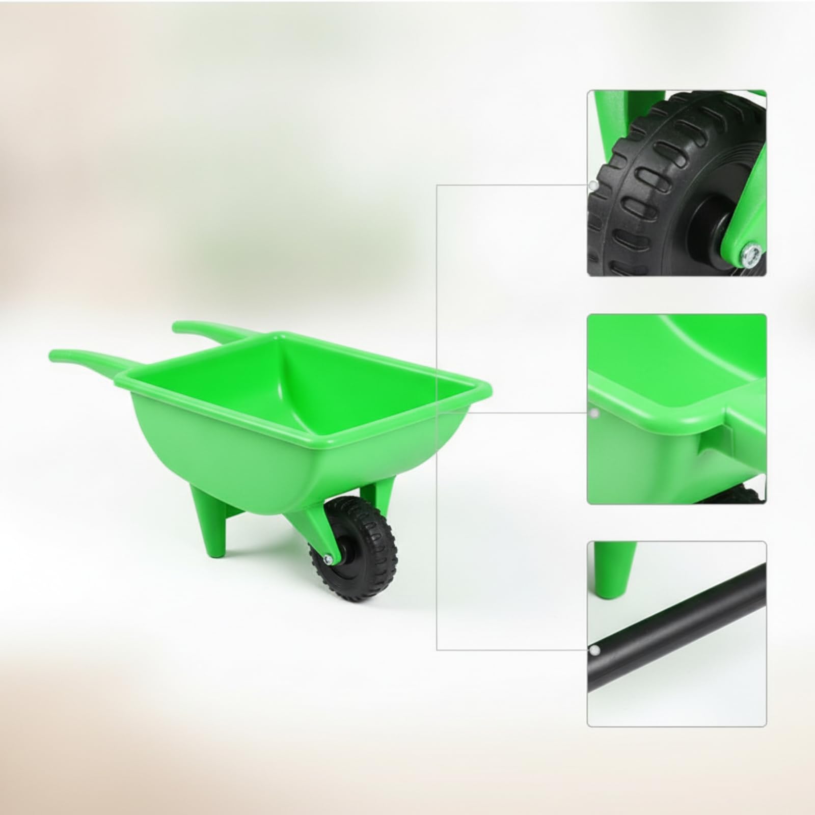 Gralara Brouette Jardinage Jouet Coloré Brouette en Plastique Lavable pour Enfants, Jardin, Jaune