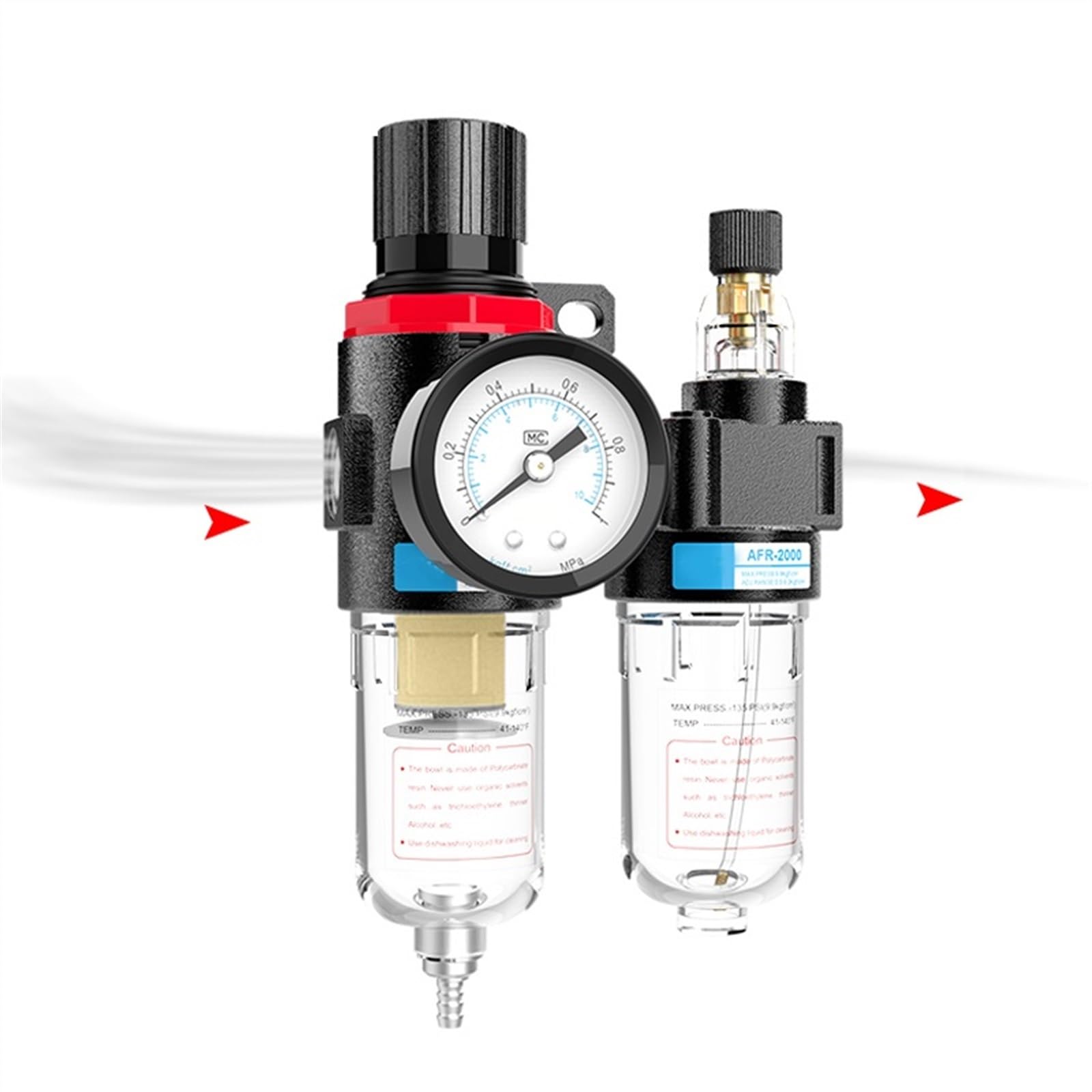Regulator filtra powietrza, AFC2000 1/4-calowy kompresor powietrza do aerografu, filtr separatora wody i oleju, regulator(Afc-pc1602)