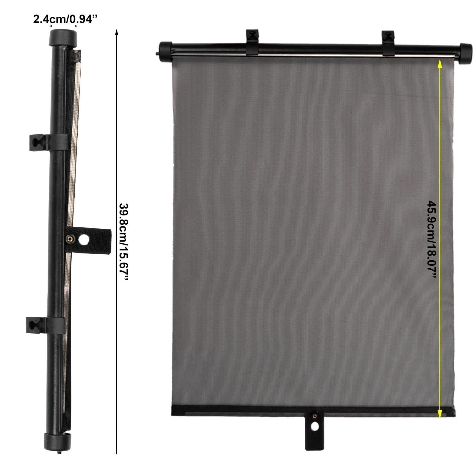 Cortinilla Ventana Coche Parasol Enrollable Universal para Coche, Parasol Retráctil para Ventana, Cortina Universal, Bloque Antideslumbrante, Anti-UV con Ventosas Parasoles De Coche