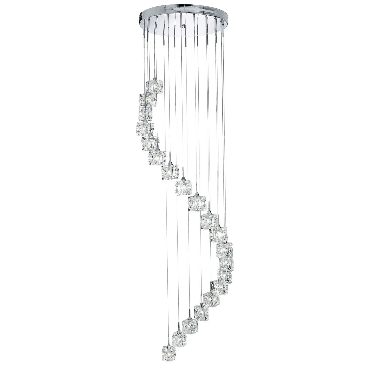 Ceiling Light Silver Ice Cube LED 20 1.8m Chrome Searchlight 6720-20-LED