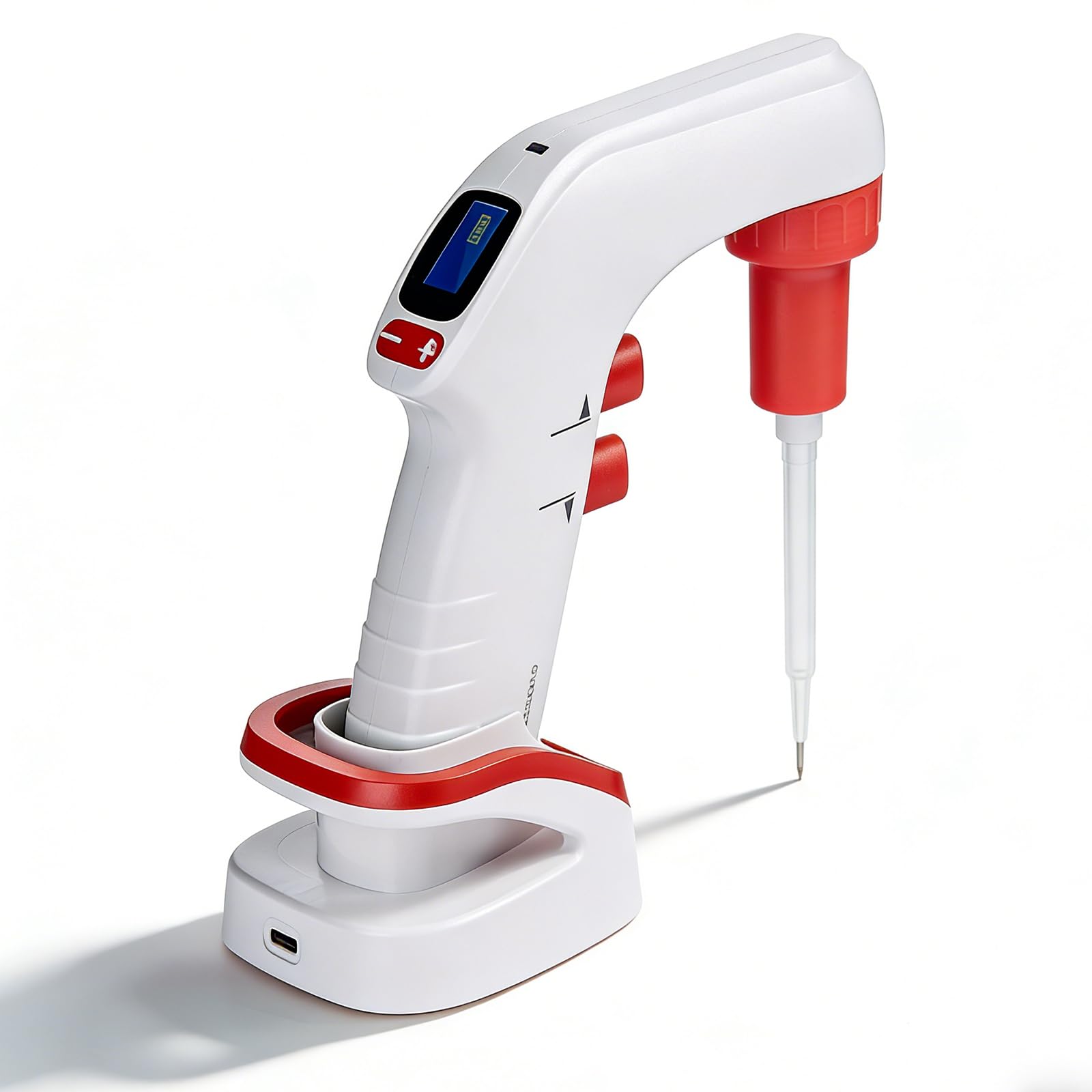 Controlador de pipeta eléctrico, pipetas digitales con 6 ajustes de velocidad, velocidad de aspiración de 25 ml en menos de 5 segundos, pantalla LCD, base de carga, adecuado para laboratorio