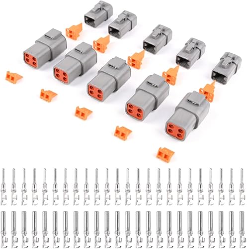 Miniatura 11 de JRready ST6251 Deutsch - Kit de conectores DTP tamaño 12, impermeable, 25 amperios, 10 juegos de conectores de 2 pines con 22 pares de contactos
