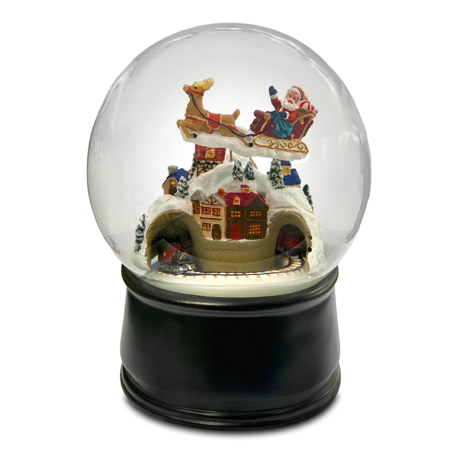 The San Francisco Music Box Company 120 MM Flying Santa Snow Globe