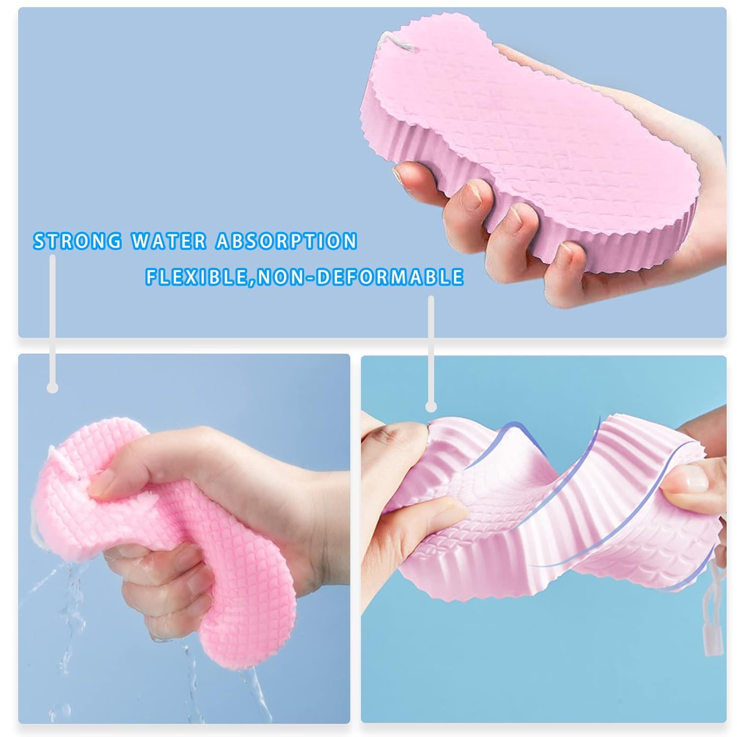 OMAZING KITCHEN Exfoliating Sponge,Super Soft Body Sponge Bath Flowers Shower Dead Skin Removal Bathing Sponge Bath Sponges for Adults and Kids 4Pcs 2