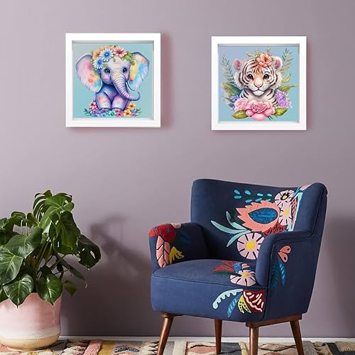 Miniatura 4 de Paquete de 4 kits de pintura de diamantes de varios tamaños para niños, taladro completo 5D redondo de diamantes de imitación de varios tamaños para