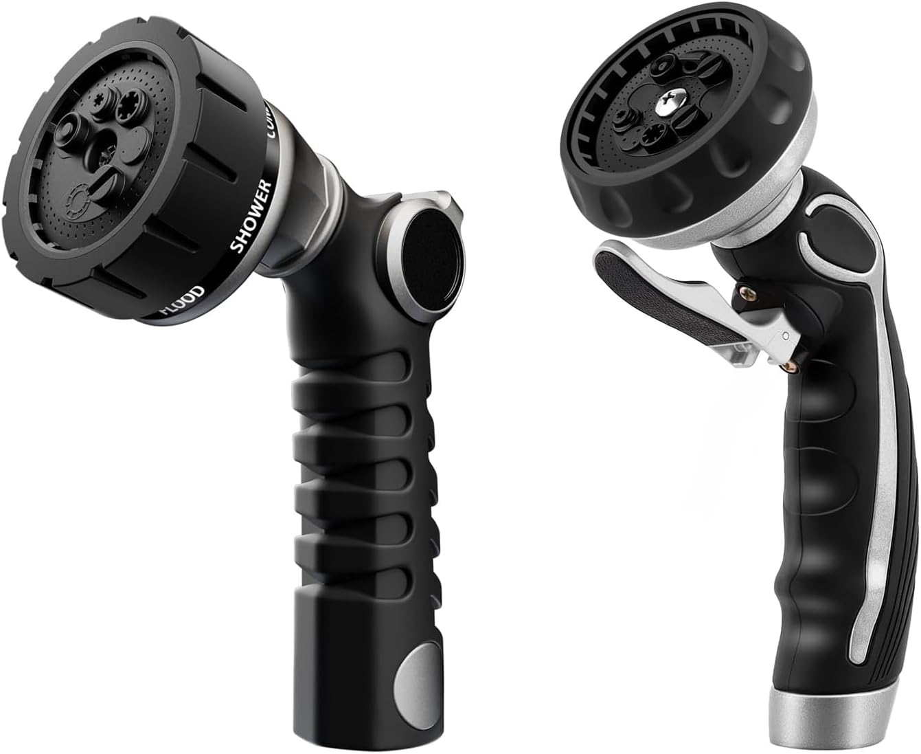 RESTMO Hose Nozzle with Easy Self-Lock Trigger, Heavy Duty Metal Water Hose Sprayer with Thumb Control, On/Off Valve, Ideal for Outdoor Lawn & Garden Watering, Car & Pet Washing