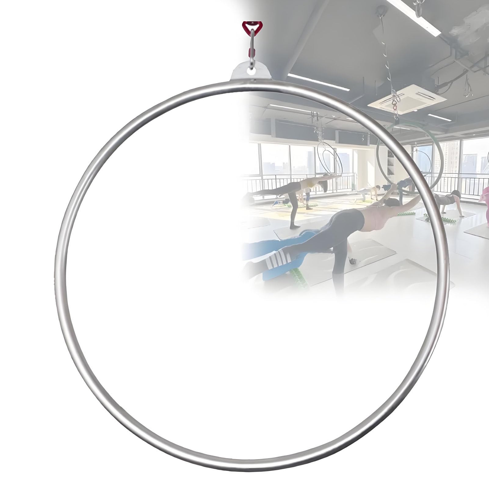 Juego de aros aéreos para yoga, acrobacia, gimnasia, resistencia, seguridad probada y duradera, 90 cm