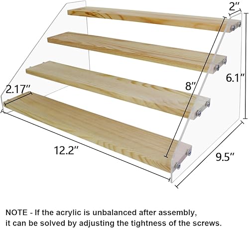Miniatura 4 de VAEHOLD Estante organizador de especias para gabinete y encimera - Organizador de condimentos - Estante de madera para exhibición de especias que
