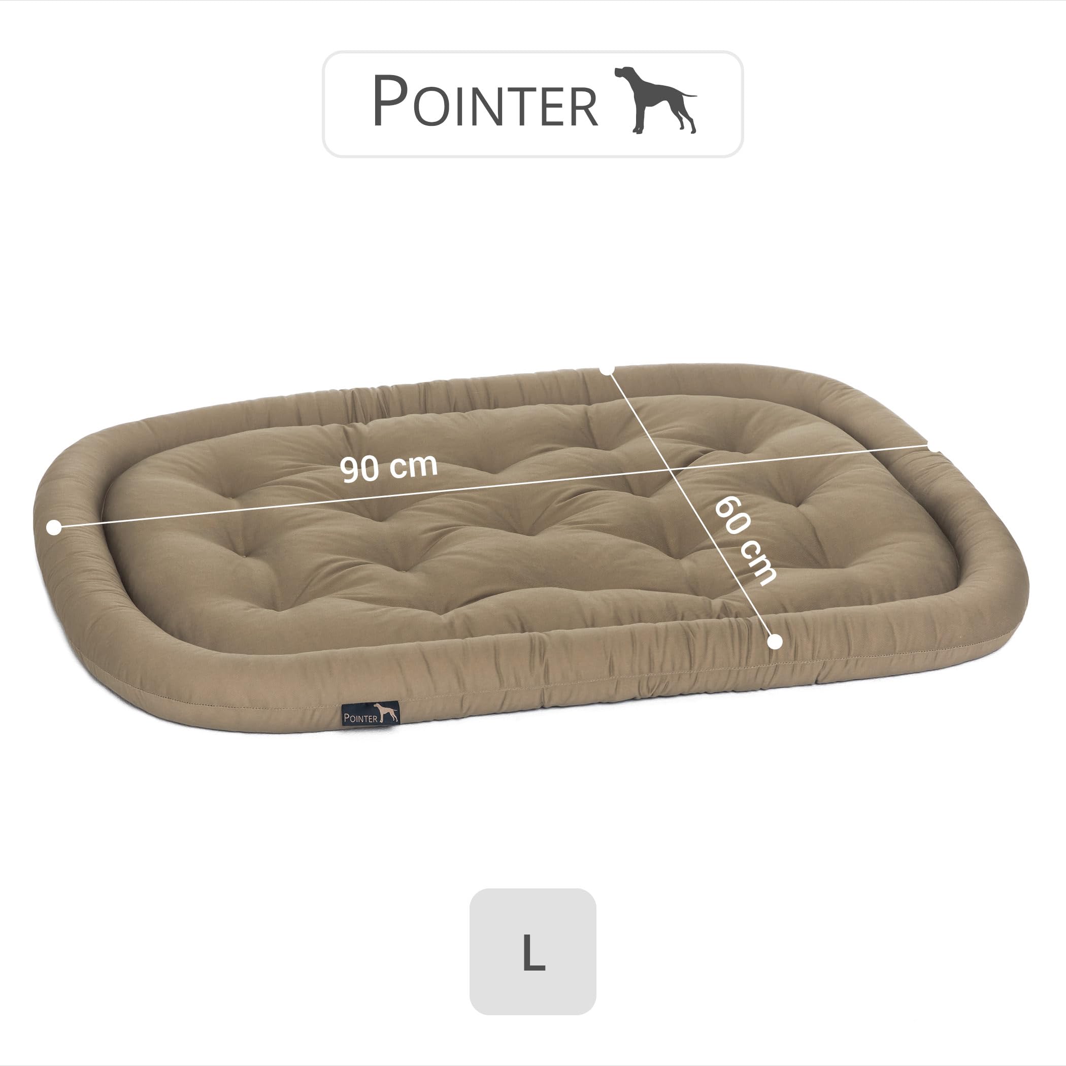 Pointer, Cuscino e Cuccia per Cani, Ortopedico, Adatto Anche per uso Esterno, Resistente ai Graffi, Completamente Lavabile a 95 °C, L Cachi