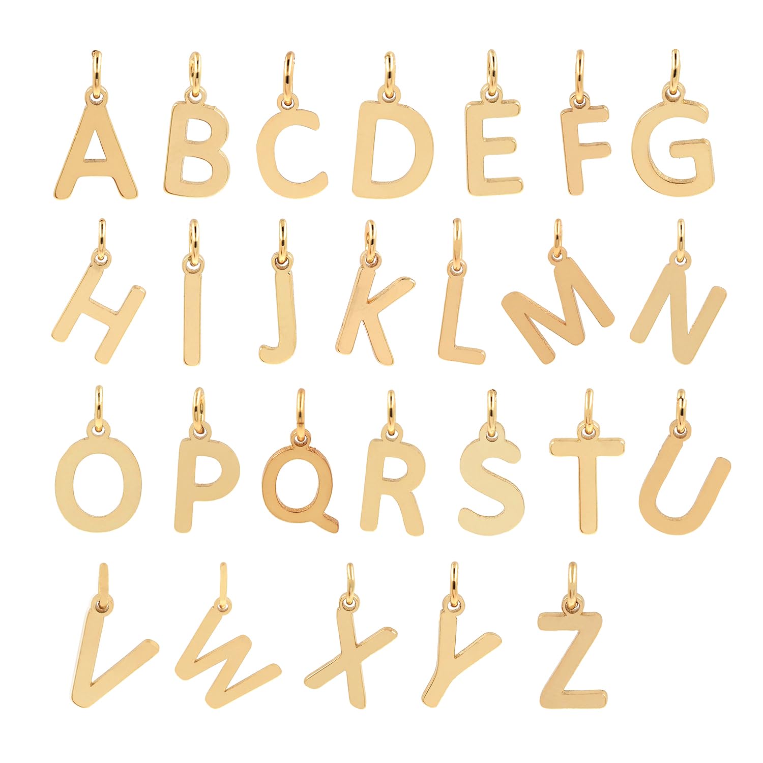 26pcs 18k Gold Filled Letter Charms,Initial Charms,Letter Pendants for DIY Bracelet Necklace Jewelry Making