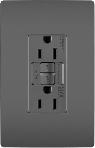 Legrand Radiant 1597TRWRBK - Tomacorrientes resistentes a la intemperie, 15 amperios, resistentes a manipulaciones, salidas al aire libre, negro,