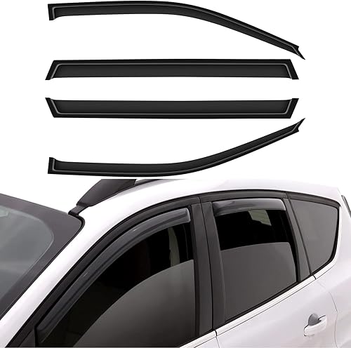Ventvisor - Deflector de ventana lateral, viseras de ventilación de humo oscuro, juego de 4 piezas para Toyota para Highlander 2001-2007