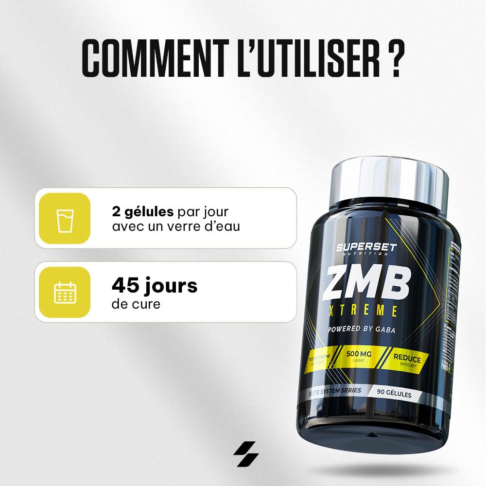 Superset Nutrition | Zmb Xtreme (90 Caps) | ZMB | Complexe de zinc, magnésium et B6 enrichi en GABA