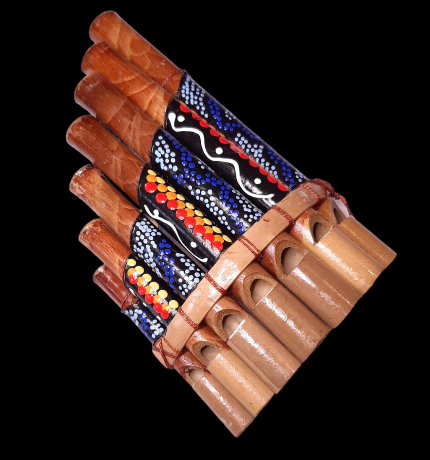 Flûte de pan Péruvienne Artisanale Décorée 7 notes Bambou bois