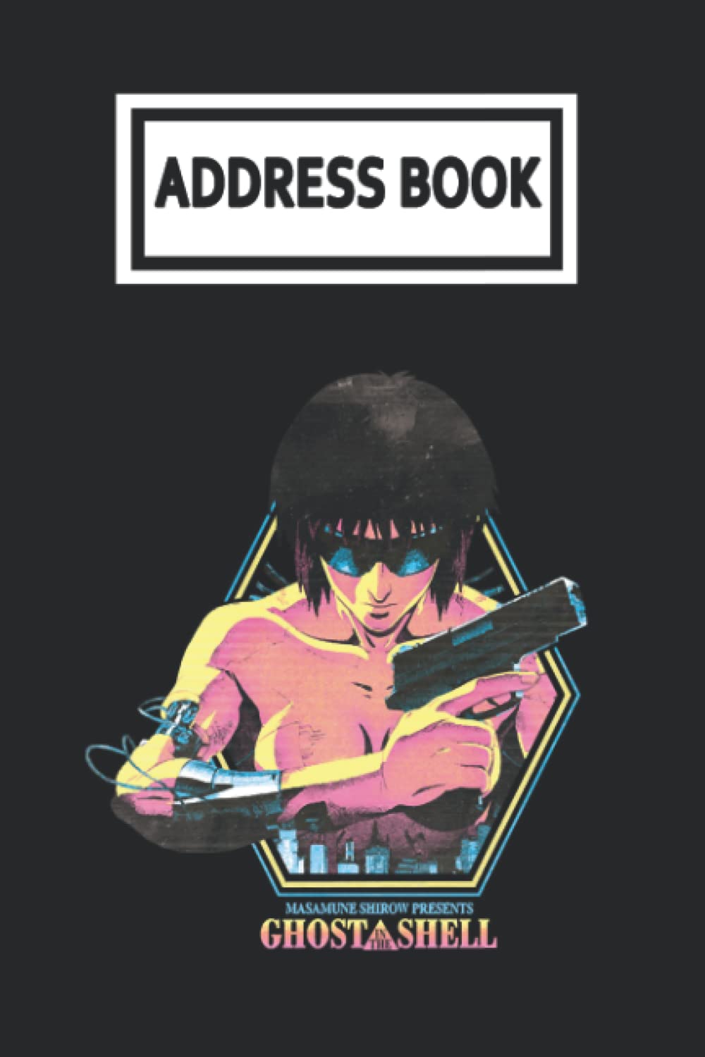 Address Book: Ghóst in the Shéll GITS Anime Manga Retro Vintage Telephone & Contact Address Book with Alphabetical Tabs. Small Size 6x9 Organizer and Notes with A-Z Index for Women Men