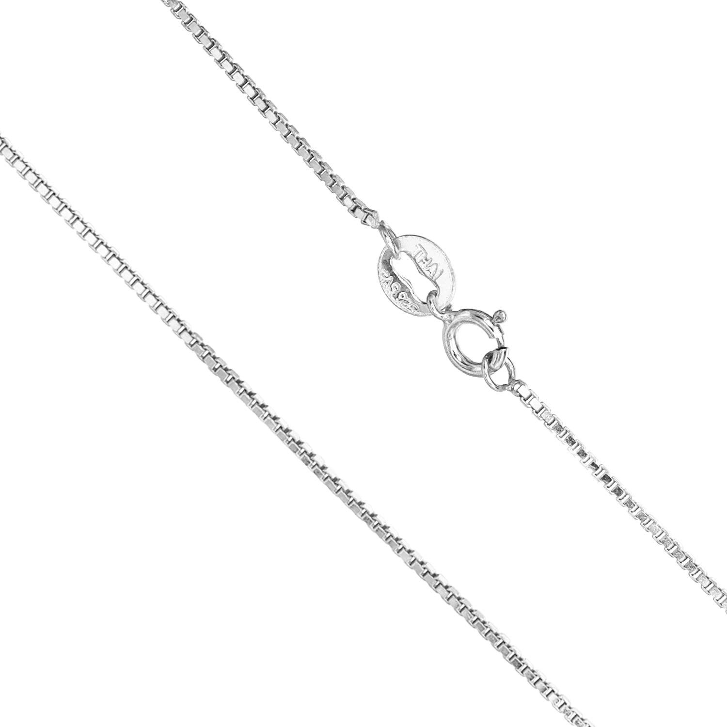 Sea of IceSEA OF ICE Chain Necklace 925 Sterling Silver with Ring Clasp Closure, Italian Box Necklace Chain Necklace for Women & Men, Available in Gold, Rose Gold, Silver, and Black Rhodium, Multisize