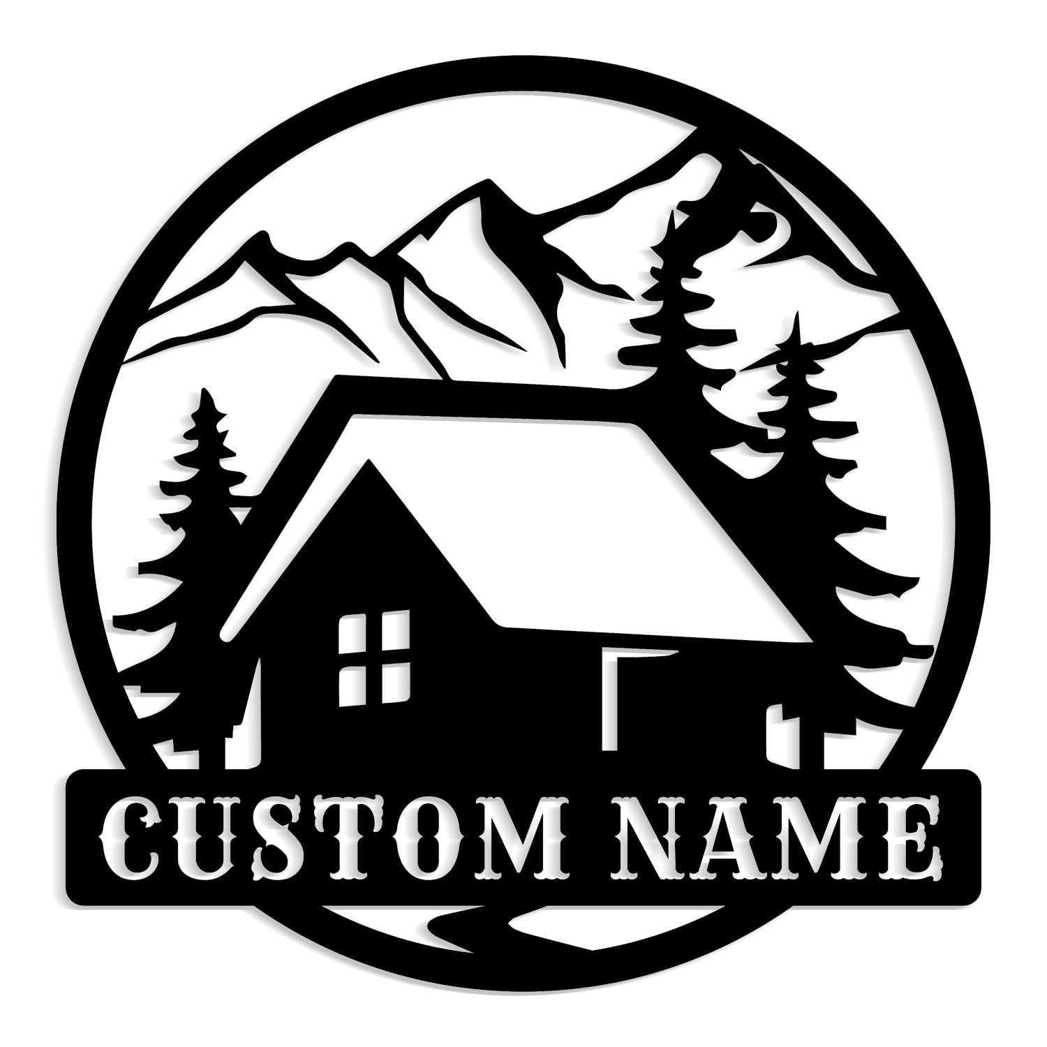 Personalized Metal Cabin Name Sign,House Number Sign,Lake House Decor,Front Porch Decor, Personalized Gift, Housewarming Gifts (Style-1)