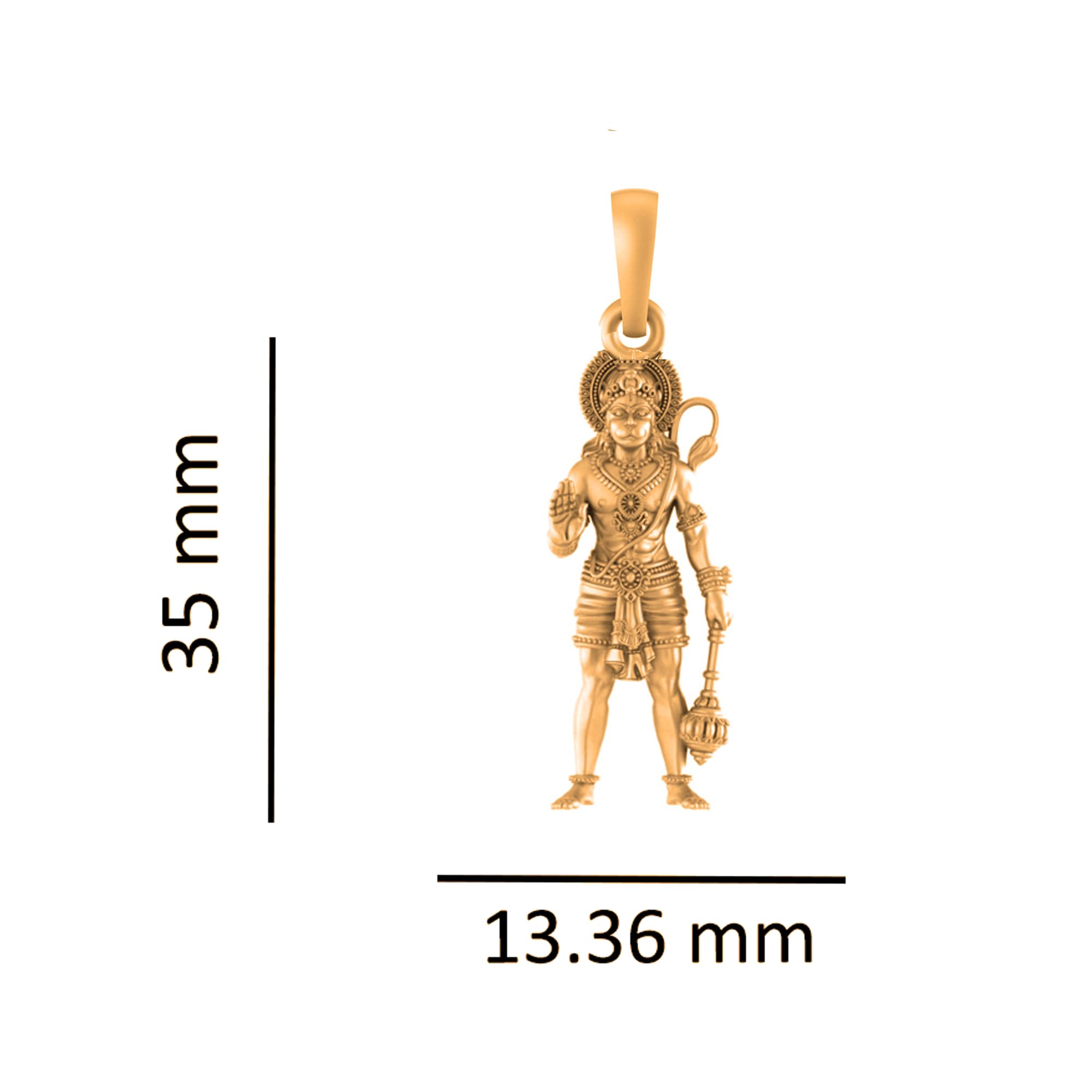Akshat Sapphire 925 Sterling Silver Golden God Hanuman (Big Size) Pendant Lord Bajrang Bali Locket for Men and Women - PB7348_Gold 2
