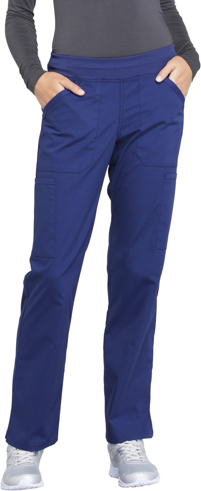 Women's Scrub Pants Mid Rise Straight Leg Pull-on Cargo Pant with 6 Pockets & 2-Way Stretch Fabric - WW170