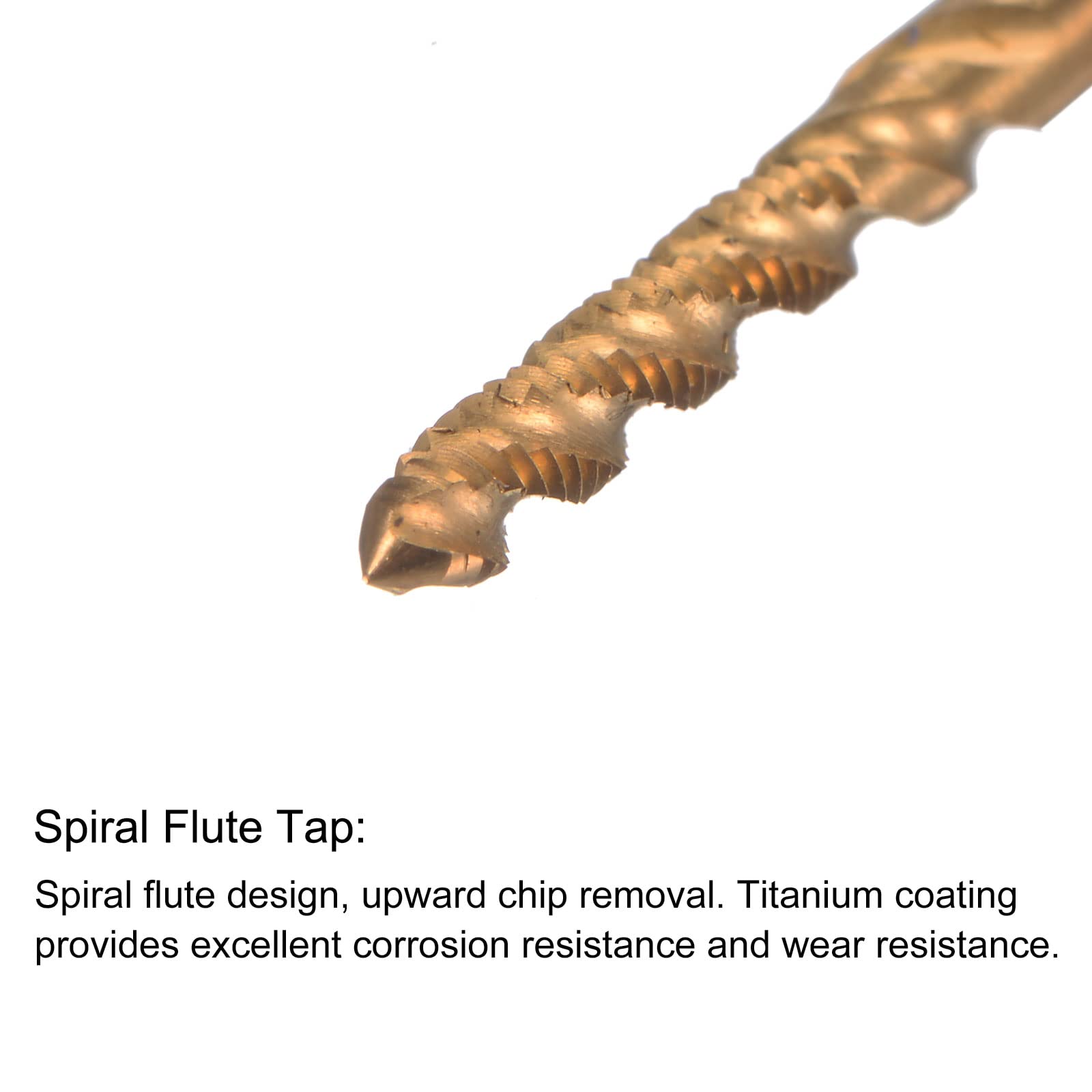 Set di Punte per Trapano con Filettatura a Spirale M2,5 x 0,45 da 2,1 mm, metriche, in Acciaio rapido al Cobalto M35 Placcato in Titanio, utensile per Filettatura a Macchina