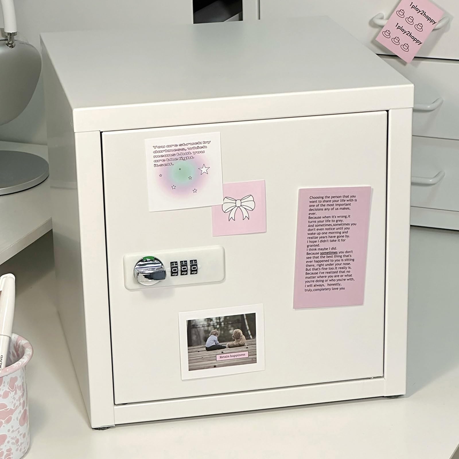 Cassaforte a Muro in Metallo con Serratura, Cassaforte Portatile con Combinazione, per Riporre Telefoni Cellulari e Altri Oggetti di Valore(Pink,25x35x25cm/10x14x10in)
