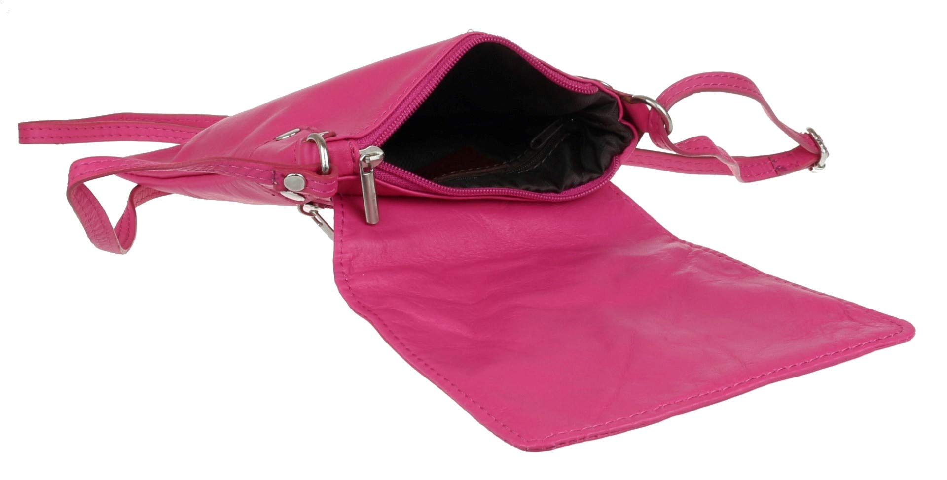 Girly Handbags Bolso bandolera de piel italiana para mujer, bandolera pequeña de piel suave