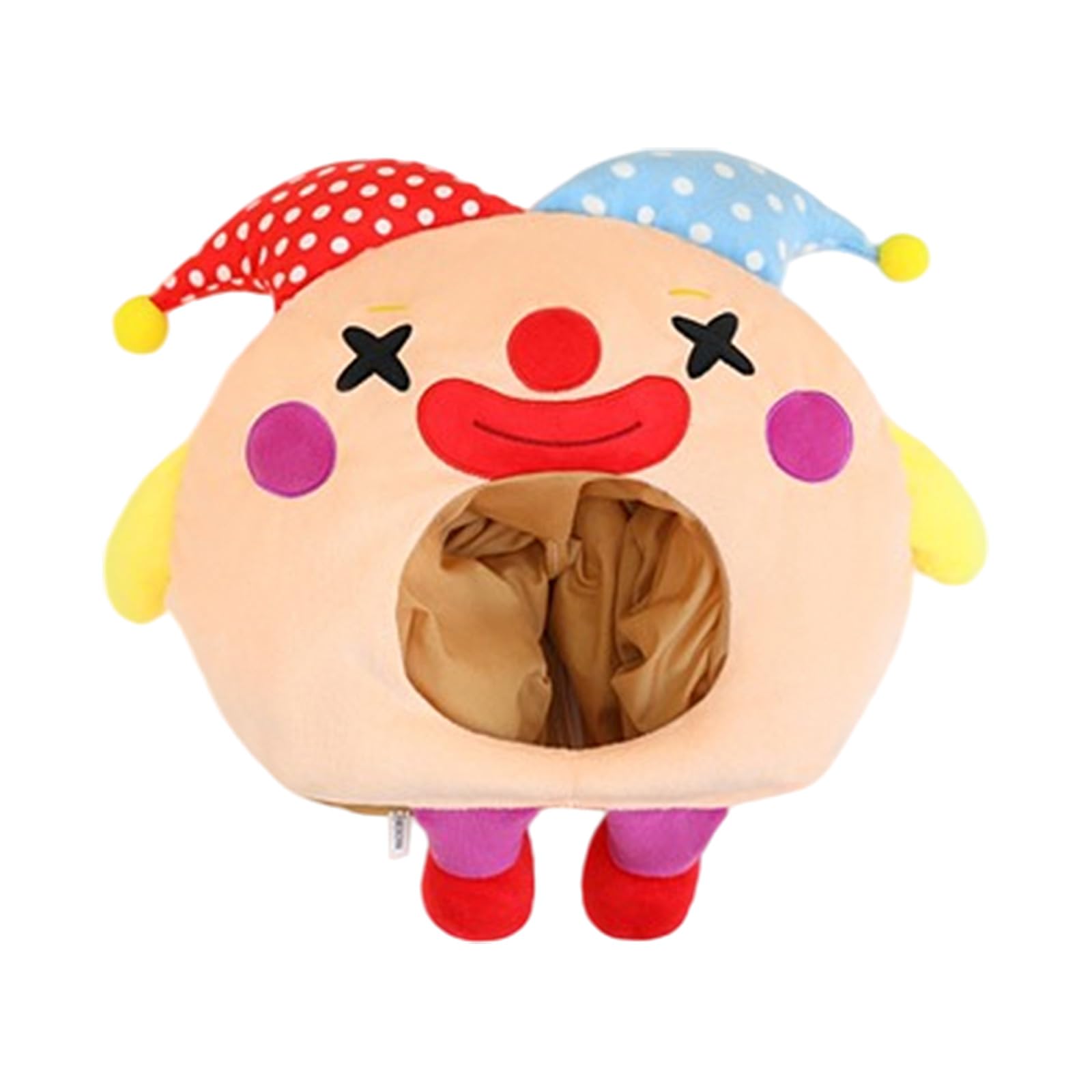 Whoasyst Halloween Clown Head Cover Hat Light Weight PP Cotton Clown Headpiece for Children Adult Masquerade Halloween Party Comedian Hat