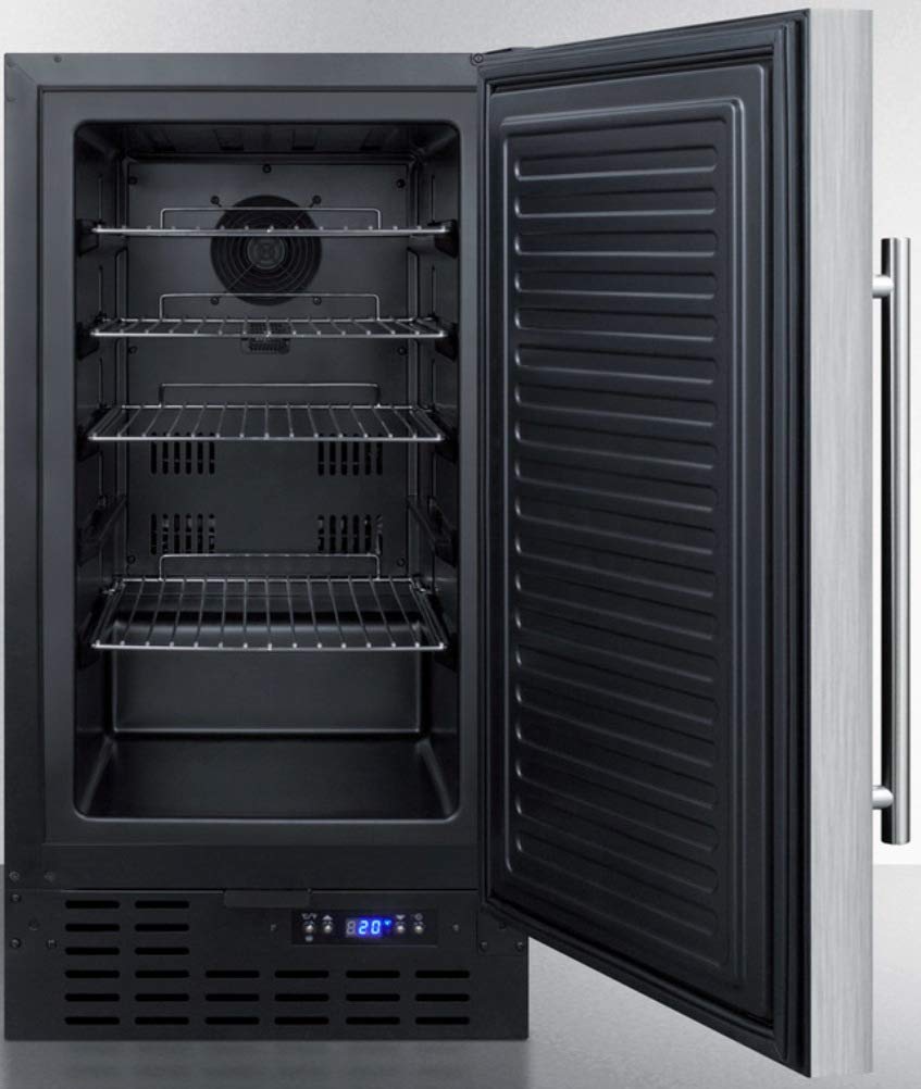 Summit Appliance Ff1843bssada ADA Compliant 18" Wide Built-In Undercounter All-Refrigerator With Stainless Steel Door, Black Cabinet, Digital Thermostat, Automatic Defrost And Front Lock on Fridge.com - View 3