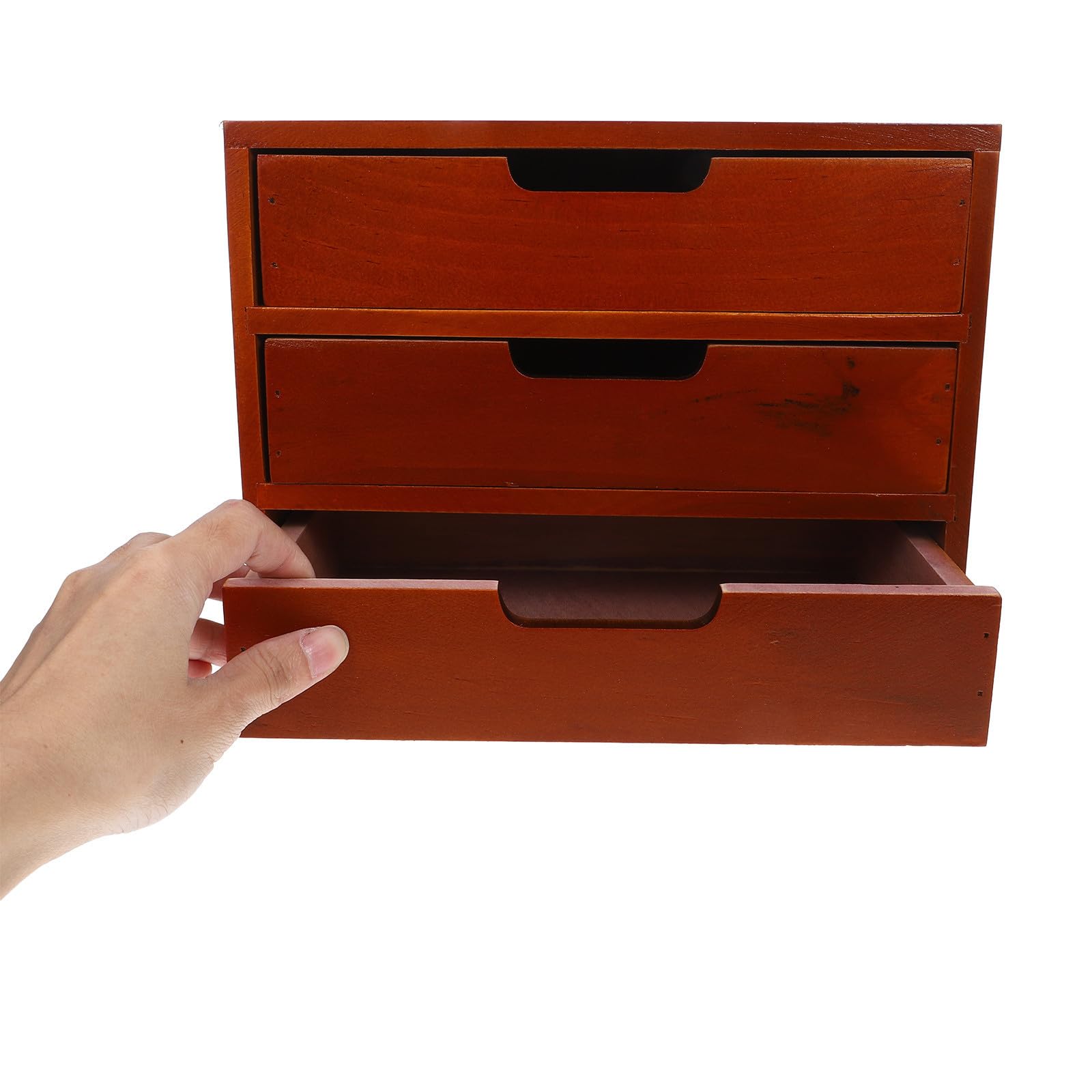 Homoyoyo Mehrschichtiger Holz Aufbewahrungsschrank mit 3 Schubladen Großer Kapazität und Multifunktional für Büro und Schlafzimmer Braune Schreibtisch Organizer Kasten