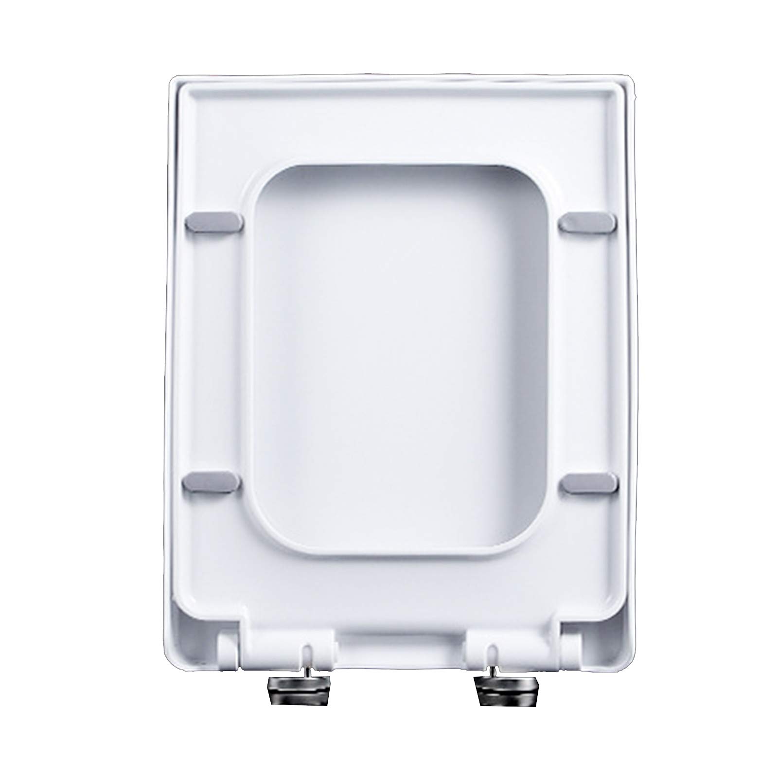 Asientos de inodoro de 35 x 45 cm, cierre silencioso, material de polipropileno resistente, tipo rectangular, grueso, silencioso, desmontable, accesorios de baño, se adapta a todos los inodoros
