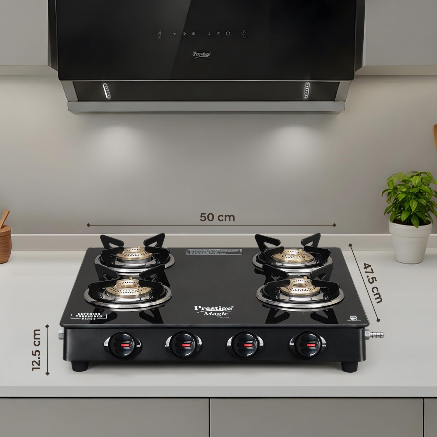 Prestige Magic Plus Gas Stove - Black -2 Prestige Magic Plus Gas Stove - Black -2